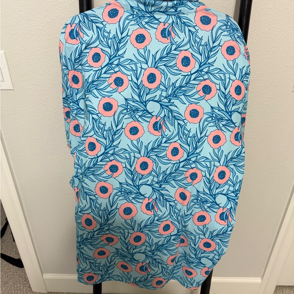 Sunday Swagger Blue and Pink Floral Polo - Picture 4 of 5